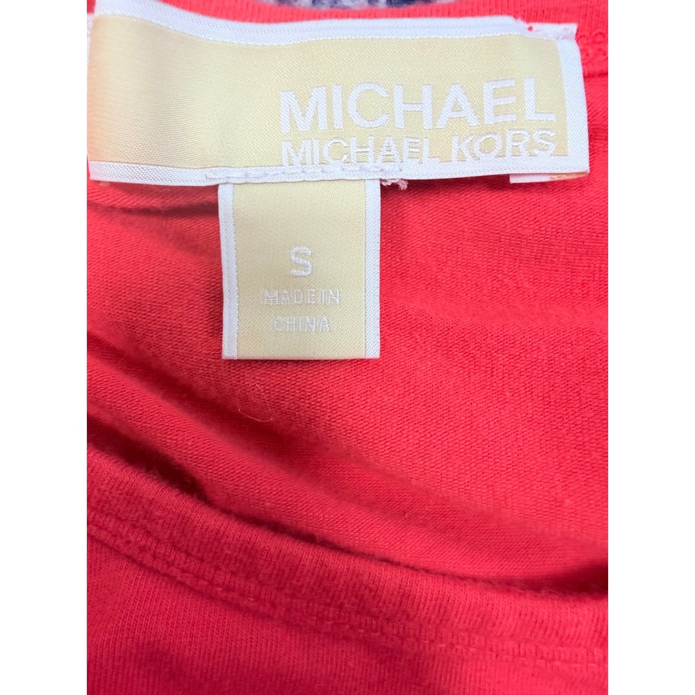 Michael Kors Dress Womens S Coral Ruched Side Zip Short Sleeve Stretch Bodycon - Picture 11 of 15